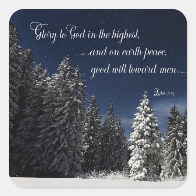 Glory to God - Luke 2:14 Square Sticker (Front)