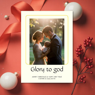 Glory to God Peaceful Faith Christmas Photo Card