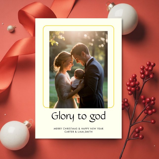 Glory to God Peaceful Faith Christmas Photo Card (Creator Uploaded)