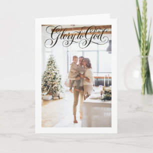 Glory to God Personalised Photo Christmas Holiday Card