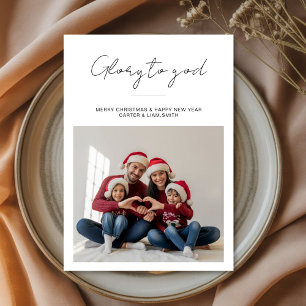 Glory to God Red Sweater Family christmas  Card