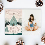 Glory to God | Religious Christmas Church Photo Holiday Card<br><div class="desc">Share your faith and family with this beautifully designed “Glory to God” Christmas photo card. Your custom photo appears next to a peaceful winter church illustration and a spiritual message, combining personal warmth with a meaningful expression of faith. Perfect for Christian families looking to send blessings, joy, and love this...</div>