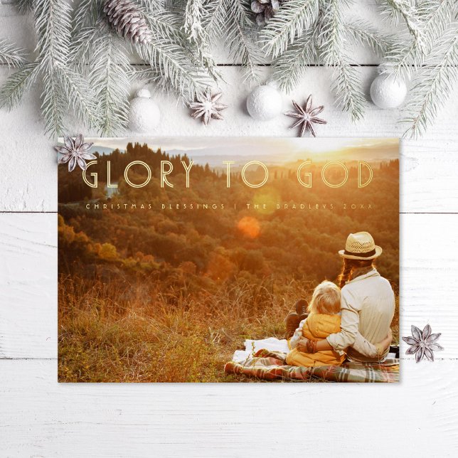 Glory To God Religious Foil Holiday Card (Creator Uploaded)