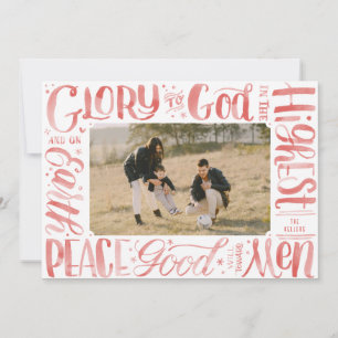 Glory to God Watercolor Brush Lettering Holiday Card