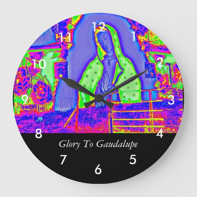 Glory To Guadalupe Large Clock (Front)