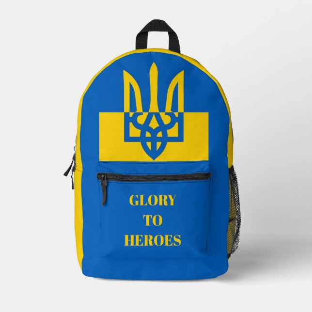 GLORY TO HEROES. UKRAINE. TRIDENT.  PRINTED BACKPACK (Front)