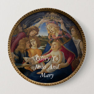 glory to jesus and mary 10 cm round badge