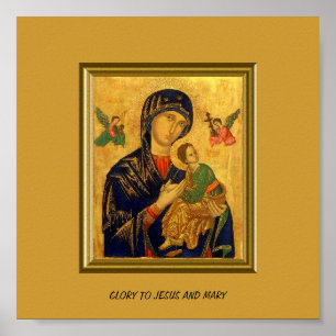 GLORY TO JESUS AND MARY POSTER