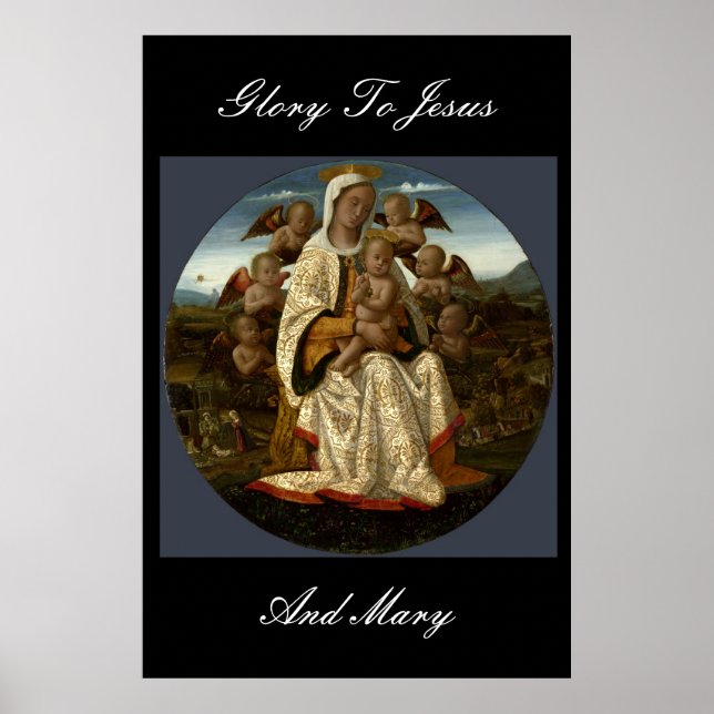 GLORY TO JESUS AND MARY POSTER (Front)