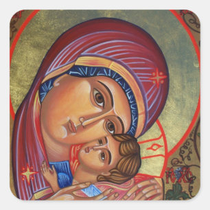 Glory to Jesus and Mary Square Sticker