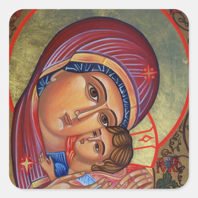 Glory to Jesus and Mary Square Sticker (Front)