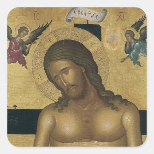 GLORY TO JESUS CHRIST SQUARE STICKER