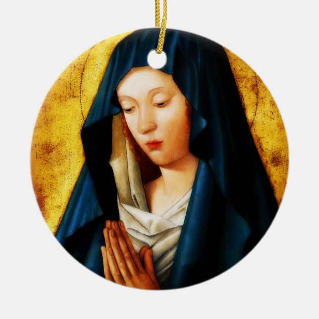 Glory To Mary Ceramic Tree Decoration (Front)