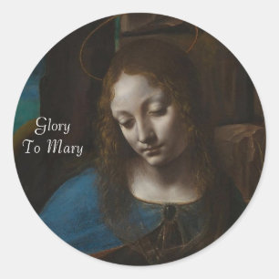 Glory to Mary Classic Round Sticker