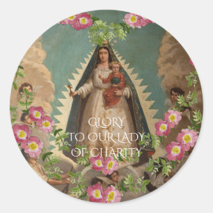 glory to our lady of charity classic round sticker