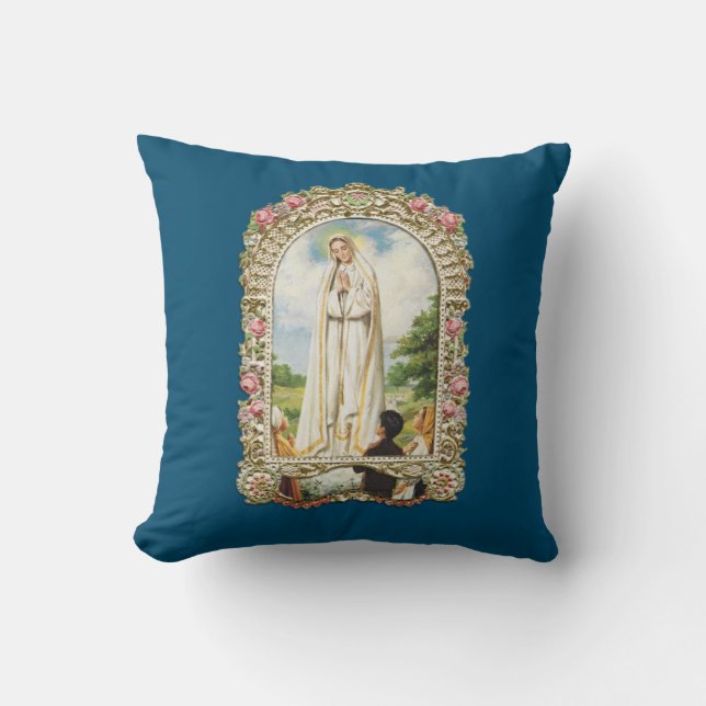 glory to our lady of fatima throw pillow (Front)