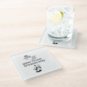 Glory To Our Newborn King Angel Playing Horn Glass Coaster