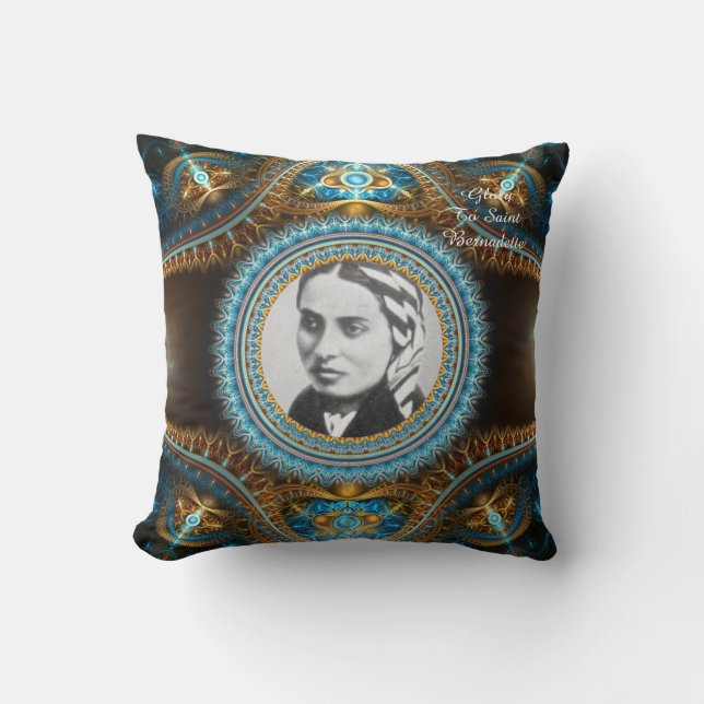 Glory To Saint Bernadette Cushion (Front)