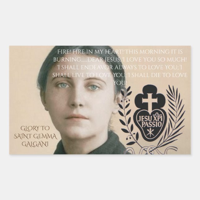 GLORY TO SAINT GEMMA GALGANI RECTANGULAR STICKER (Front)