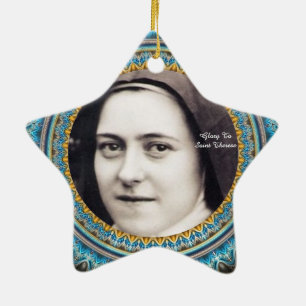 Glory To Saint Therese Ceramic Tree Decoration