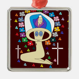 GLORY TO THE BLESSED VIRGIN MARY METAL TREE DECORATION