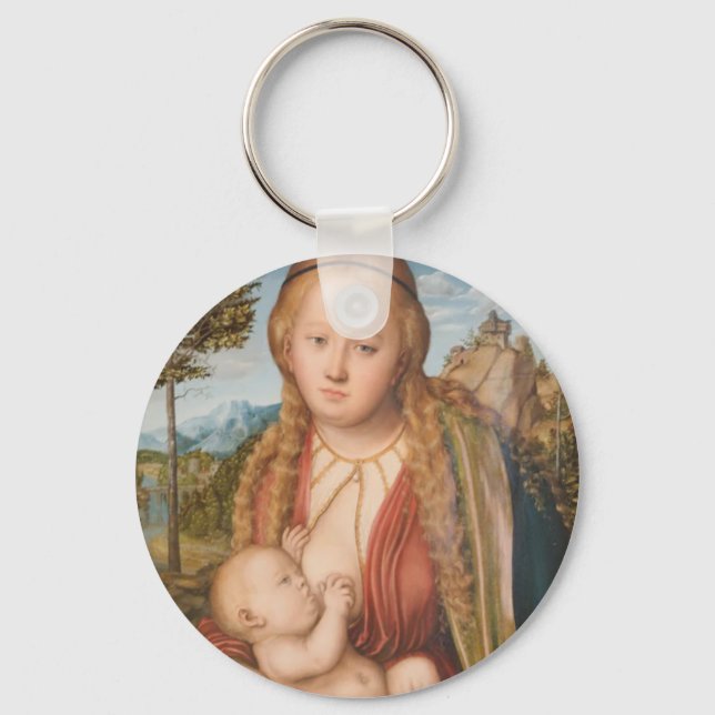 Glory To The Divine Breast of Mary Key Ring (Front)