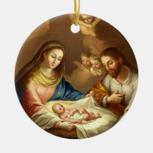 GLORY TO THE HOLY FAMILY CERAMIC ORNAMENT