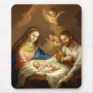 GLORY TO THE HOLY FAMILY MOUSE PAD