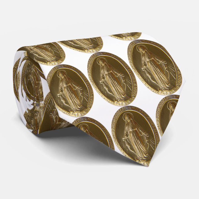 glory to the miraculous medal tie (Rolled)