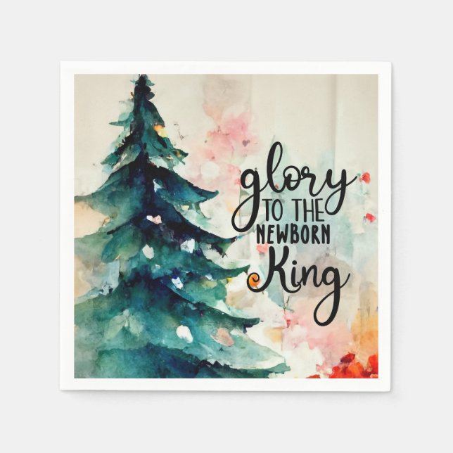 Glory to the Newborn King Christmas Carol Napkin (Front)