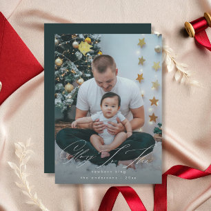 Glory To the Newborn King Christmas Photo Holiday Card
