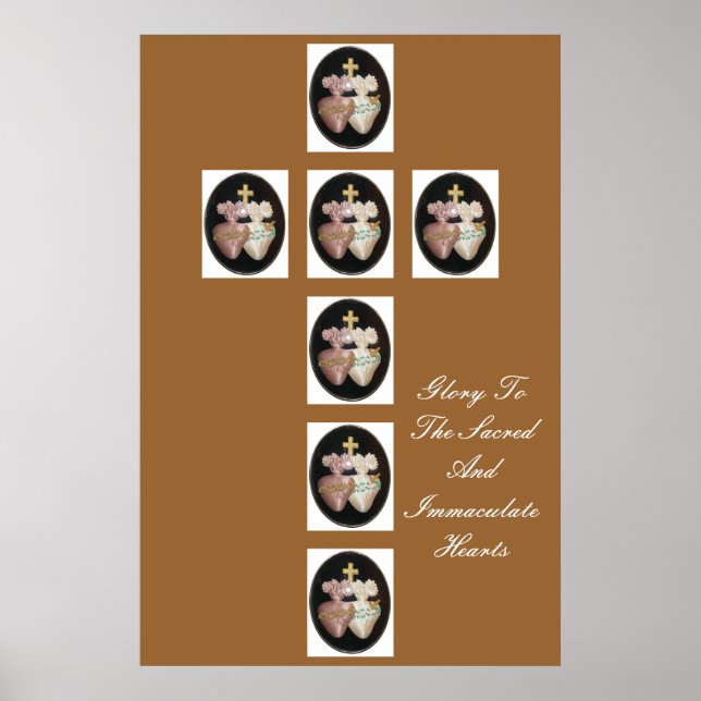 GLORY TO THE SACRED AND IMMACULATE HEARTS POSTER (Front)