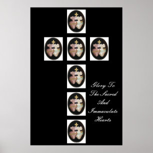GLORY TO THE SACRED AND IMMACULATE HEARTS POSTER