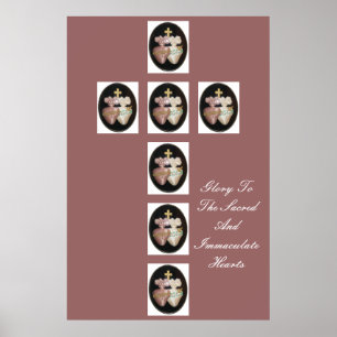 GLORY TO THE SACRED AND IMMACULATE HEARTS POSTER