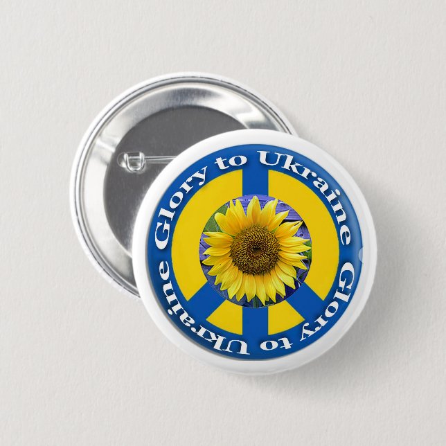Glory to Ukraine Sunflower Button (Front & Back)