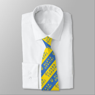 Glory to Ukraine War Trident Neck Tie