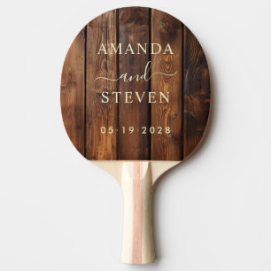 Gloss Stain Boards Couple Names with Wedding Ping Pong Paddle