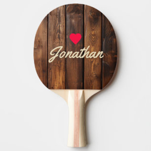 Gloss Stain Boards Vintage Heart Signature Ping Pong Paddle