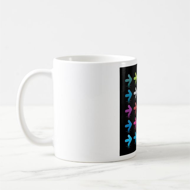 Glossy Arrows Set Vibrant Directional Pointers Coffee Mug (Left)