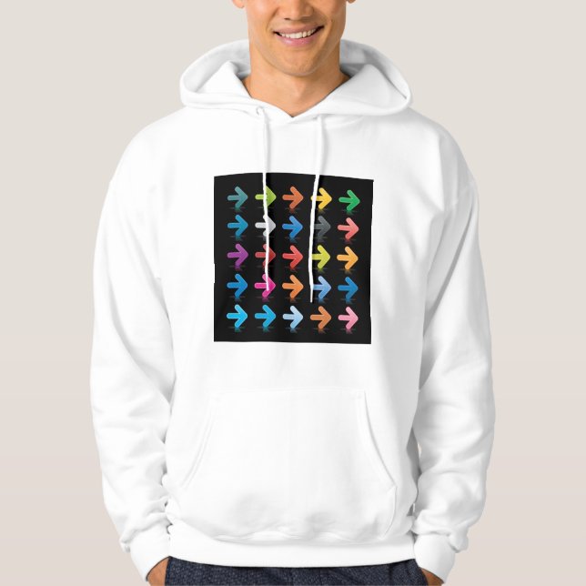 Glossy Arrows Set Vibrant Directional Pointers Hoodie (Front)