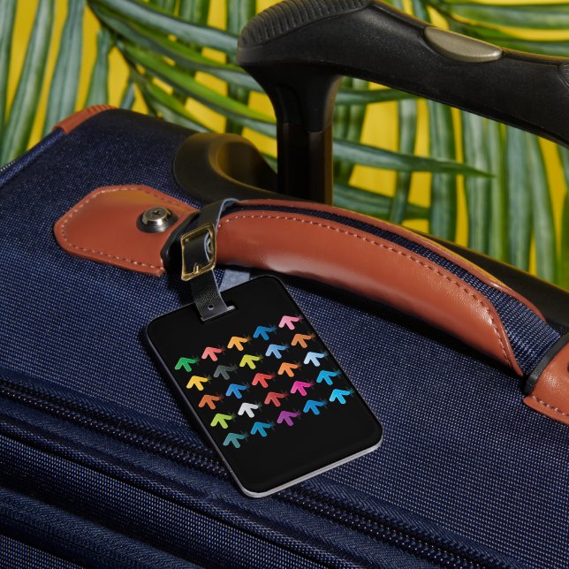 Glossy Arrows Set Vibrant Directional Pointers Luggage Tag (Front Insitu 1)