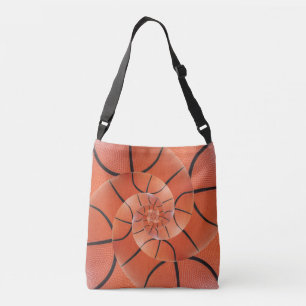 Glossy Basketball Spiral Droste Cross Body Tote