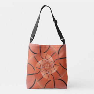 Glossy Basketball Spiral Droste Cross Body Tote