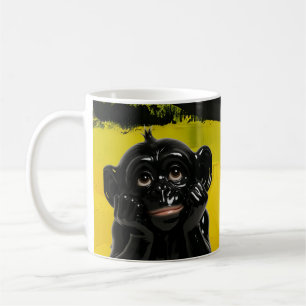 Glossy Black Chimp Coffee Mug