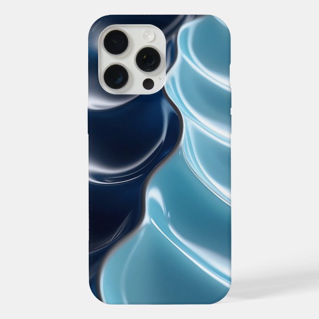 Glossy Blue Abstract iPhone Case (Back)