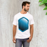 Glossy Blue Hexagon Icon Modern Geometric
