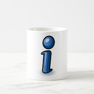 Glossy Blue Information Icon Symbol Coffee Mug