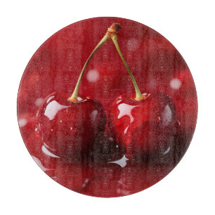 Glossy Cherries Red Syrup Fantasy Cutting Board