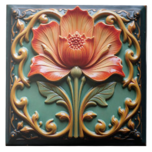 Glossy Citrus Bloom Ceramic Tile