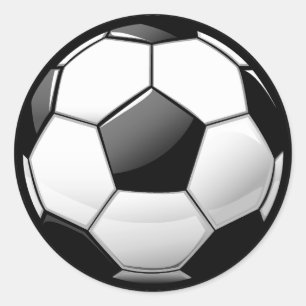 Glossy Classic Soccer Ball Round Sticker